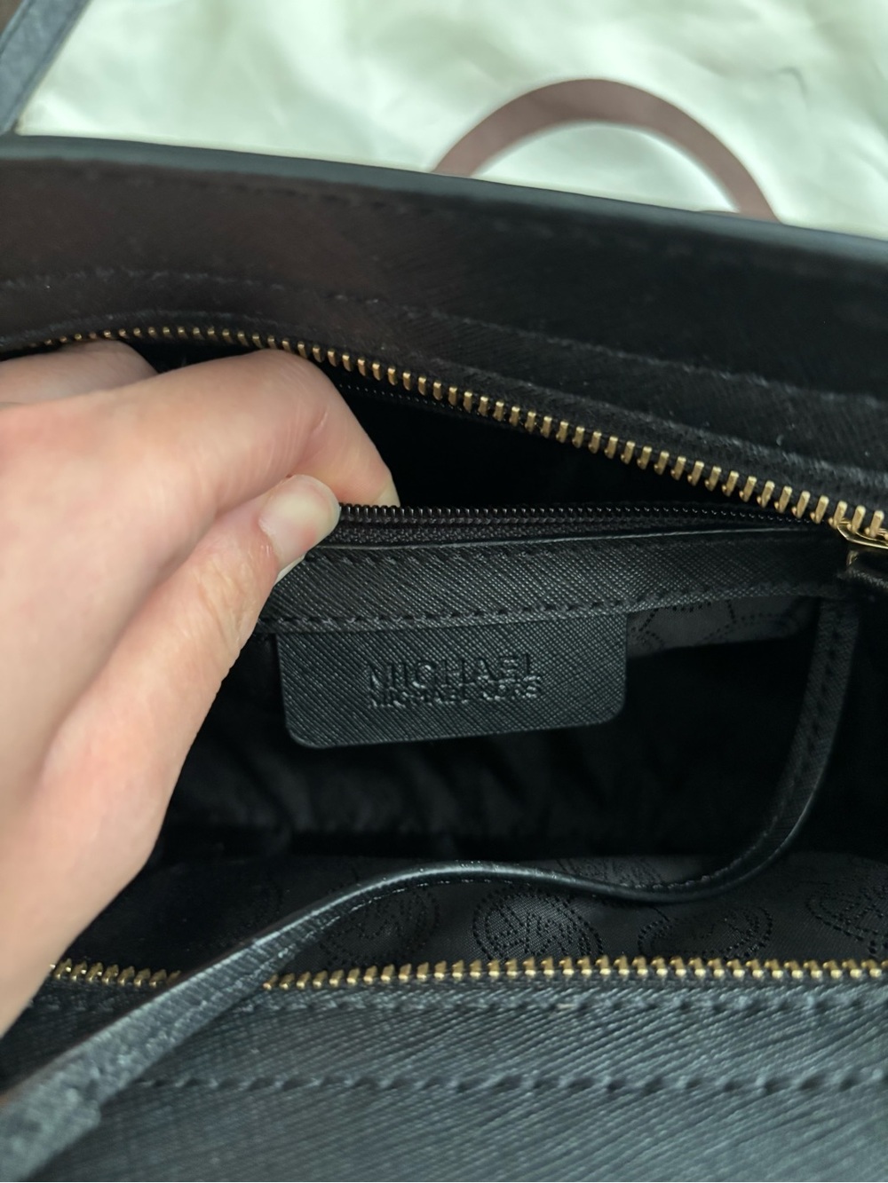 Michael Kors Black Saffiano Crossbody with Gold Hardware - Picture 13 of 16